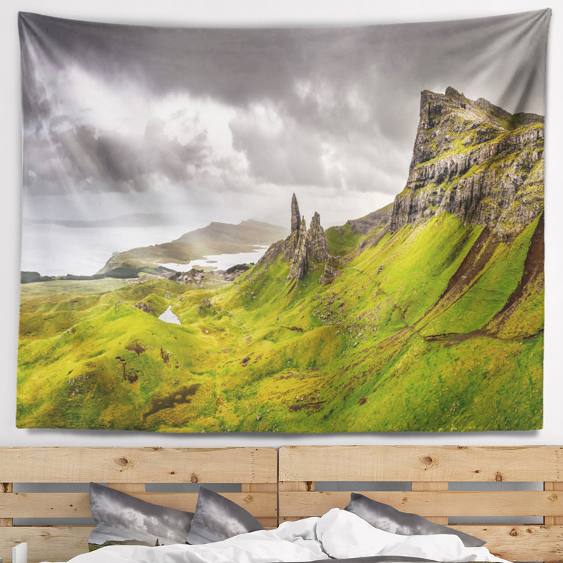 Paysage photographie storr mountains panorama tapisserie, H 32 po x l 39 po