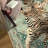 Veatrice Zephyr Tiger Print Turquoise Machine Washable Non-Slip Area Rug-1618931194