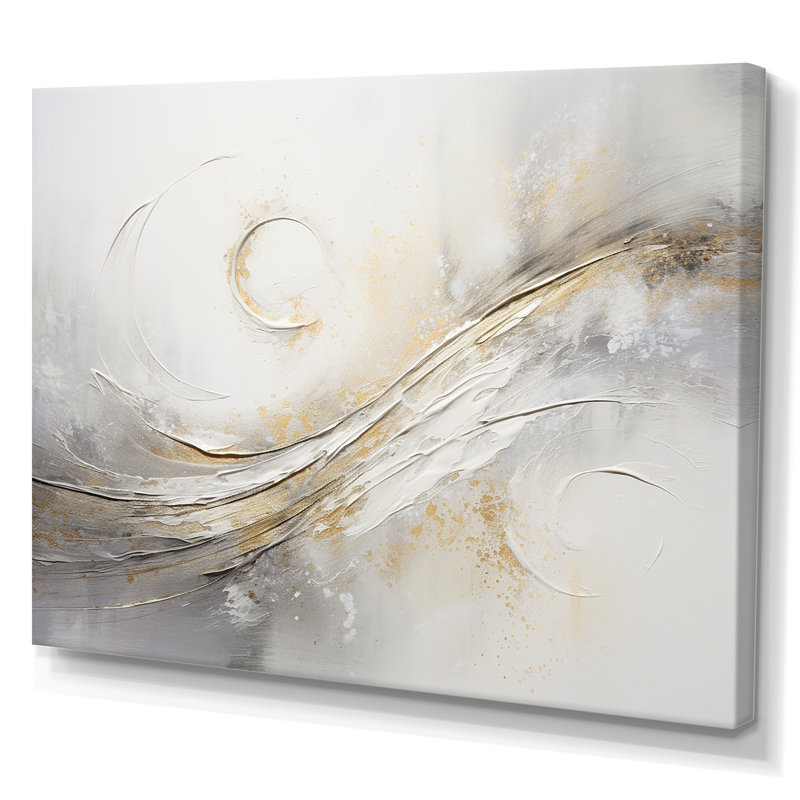 Note de musique abstraite, grâce argentée - musique, art mural, Toile tendue, 24" H x 32" W