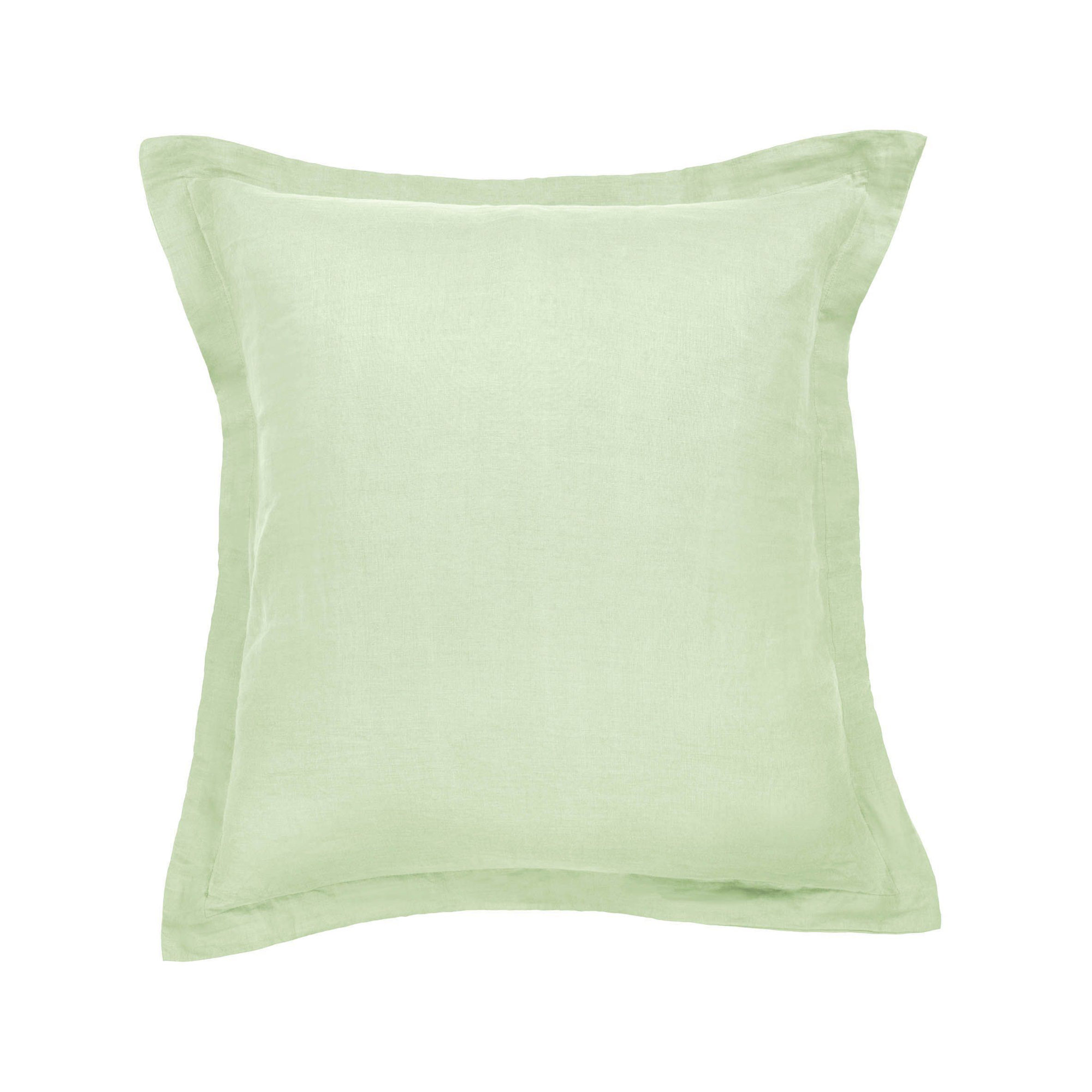 100% French Linen Flanged 26" X 26" Euro Sham, Matcha