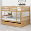 Lit superposé en bois polyvalent avec lit gigogne, échelle et rails de sécurité, convertible en 2 lits-55714292