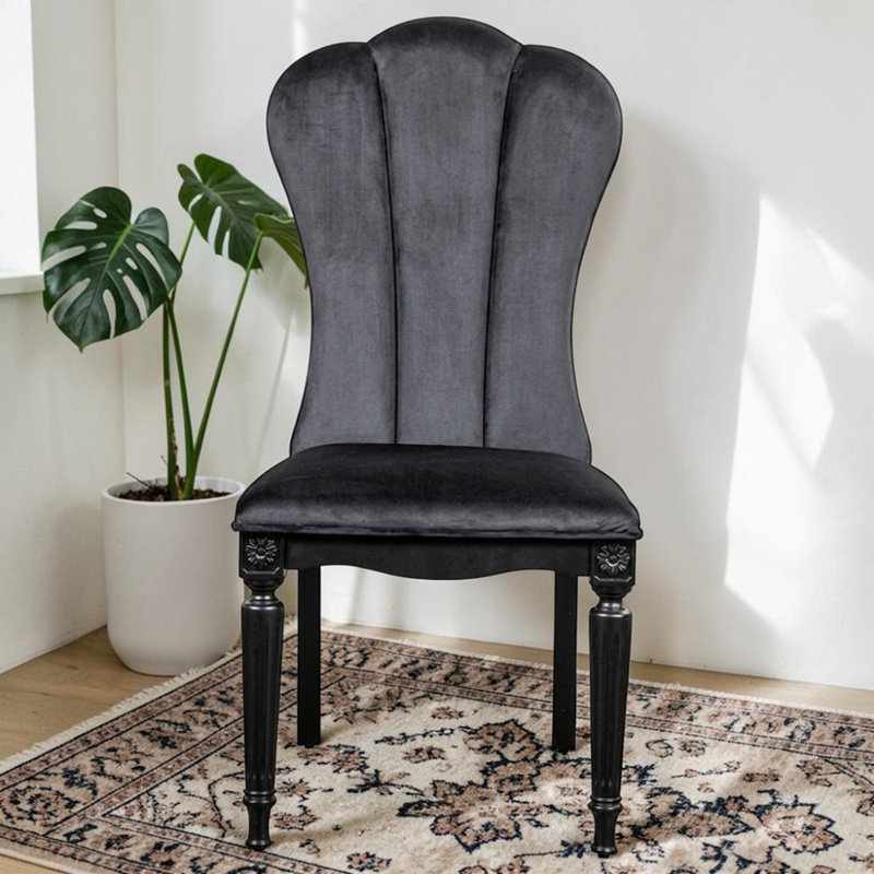 Ensemble de 2 chaises d'appoint en tissu noir Melodi Parc