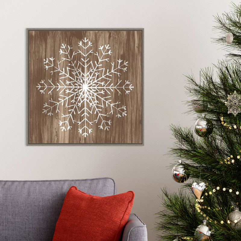 «Barnwood Wonderland III Snowflake» par June Erica Vess - cadre flottant, impression sur toile