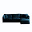 Canapé modulaire en chenille haute bleu avec revêtement confortable réversible et confortable