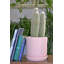 Pot cylindrique à pois avec soucoupe intégrée, pot moyen en céramique émaillée (lot de 4) - Jayce Outdoor-490050600