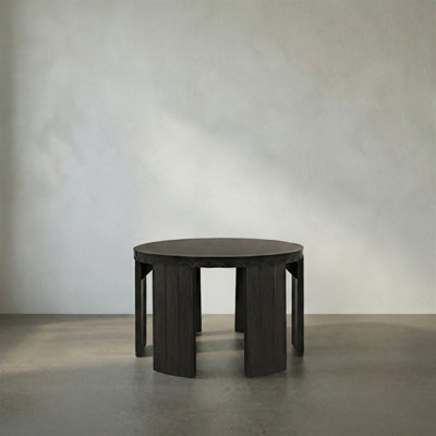 Fluted Solid Wood End Table