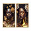 «Gold and Black Floral Woman VI», 2 pièces sur toile-1456839492-1456839494
