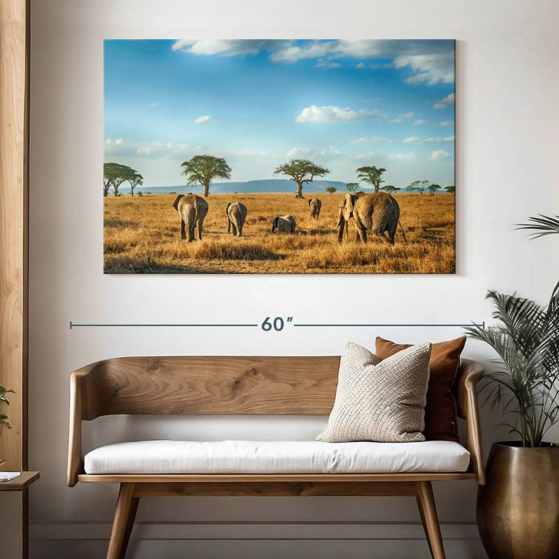 Éléphants Brampt Serengeti, H 34 po x l 51 po