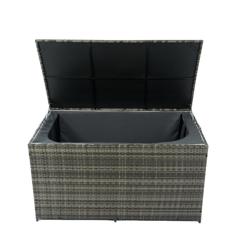 Boîte de rangement d'extérieur en osier 200 gallons avec couvercle