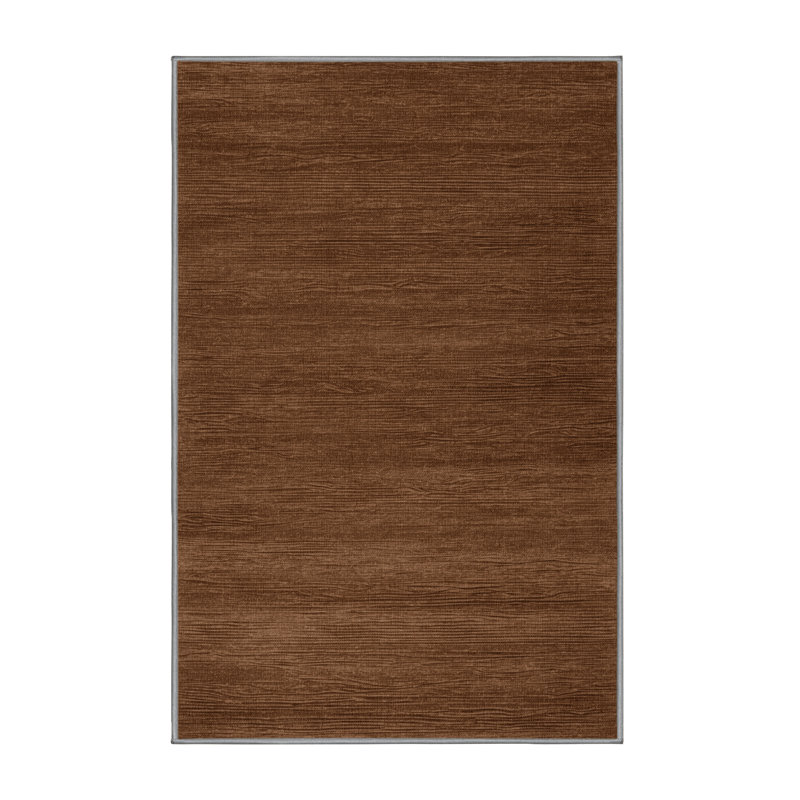 Machine Washable Solid Brown Area Rug, Rectangle 2' x 3'