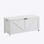 Coffre de rangement, banc de rangement, organisateur de coffre à jouets rétro, banc de rangement d'entrée avec 2 charnières, assemblage facile, blanc