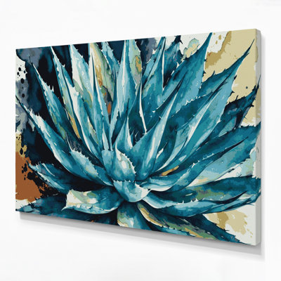 «Southwestern Plants Agave Plant 151», art mural sur toile bleue