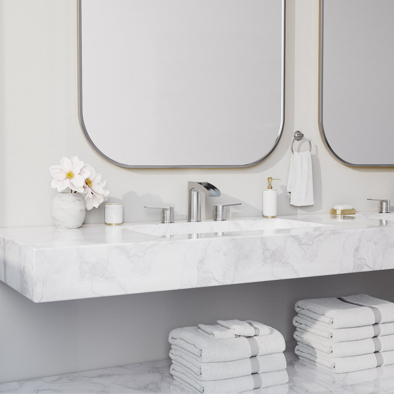 Widespread 2-handle Bathroom Faucet with Drain Assembly, Brushed Nickel