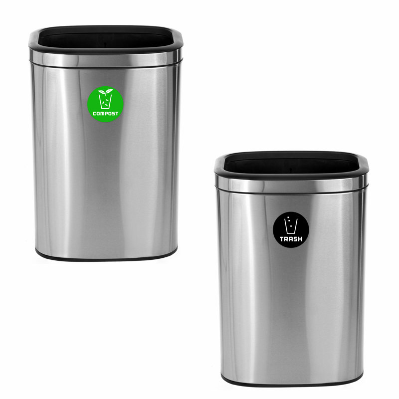 Poubelle à compost en acier inoxydable 10,5 gallons