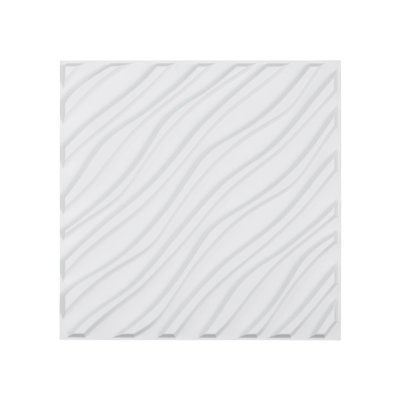 Panneaux muraux 3D 3D 19,7 x 19,7 pouces PVC 32 pieds carrés couverture vague mat blanc