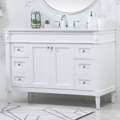 Readington 48'' Single Bathroom Vanity with Engineered Marble Top