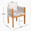 Ensemble de 2 chaises de salle à manger d'extérieur en bois d'acacia avec poignées en corde mélangées blanches, coussins lavables et imperméables beiges, capacité de 400 lb