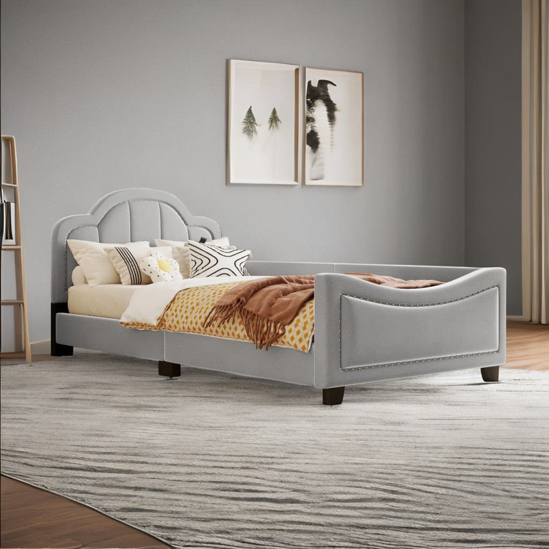 Charoletta Upholstered Platform Bed, Gray