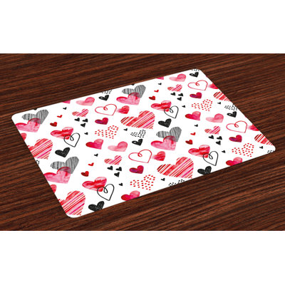 Milledgeville Valentine Various Heart Shapes Placemat