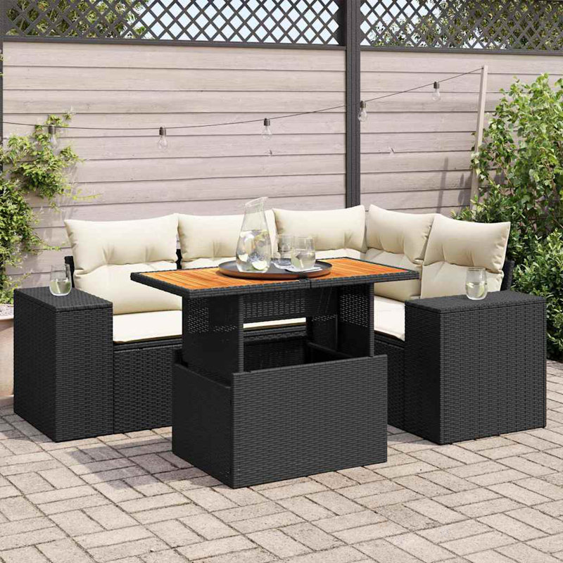 Vidaxl Garden Sofa Set Black 