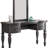 Bedroom Classic Vanity Set Wooden Carved Mirror Stool Drawers-1330207470
