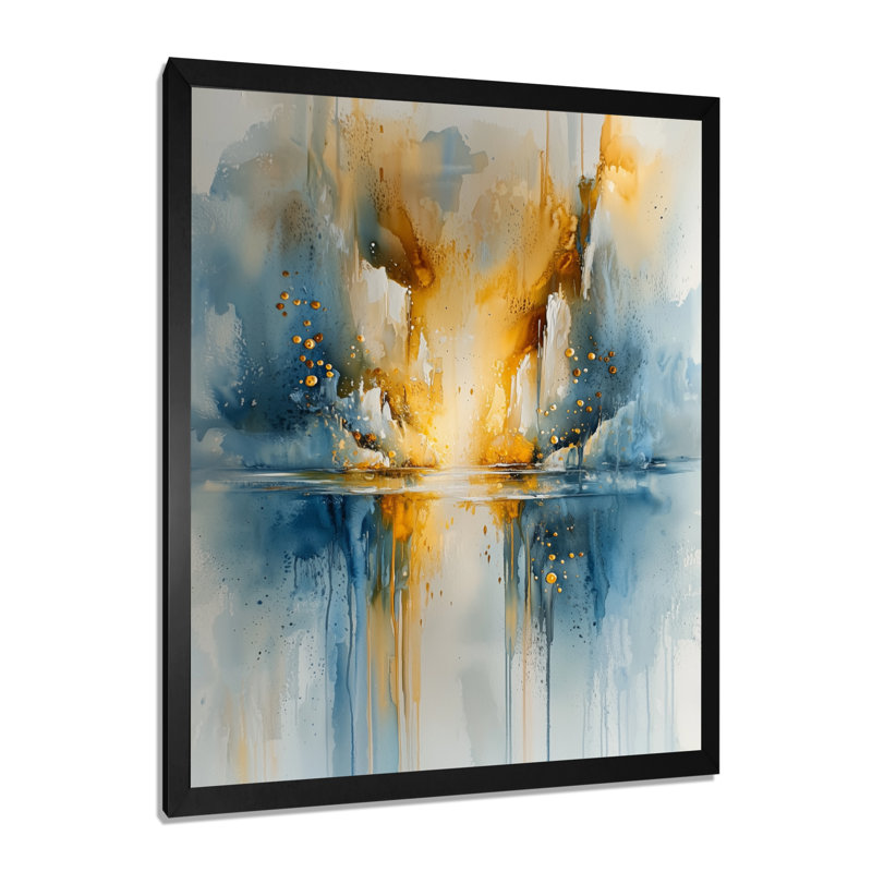 Southard - Toile abstraite, art mural, H 20 po x l 12 po, Picture Framed, Noir, noir, noir, noir
