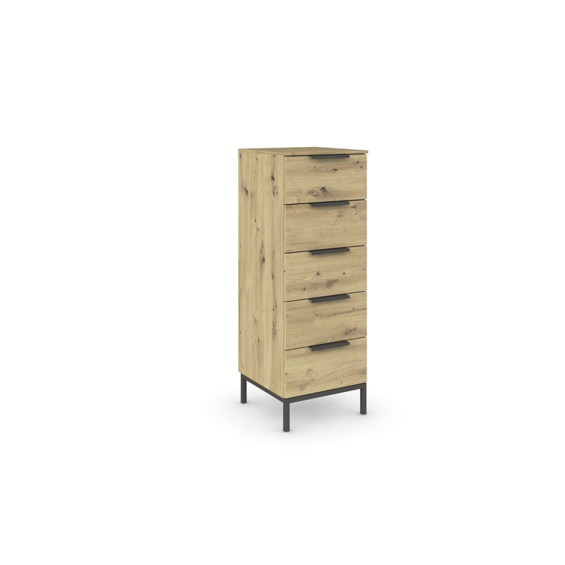 Flipp 5 - Drawer Chest of Drawers, Artisan Oak/Graphite