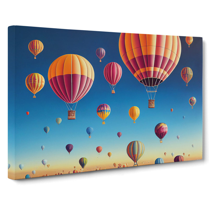 Hot Air Balloons Painted - Wrapped Canvas, 40cm H x 60cm W x 3cm D