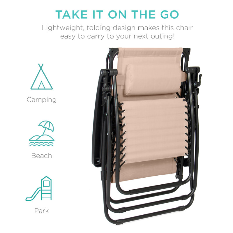 Alahia Folding Recliner Chair, Sand