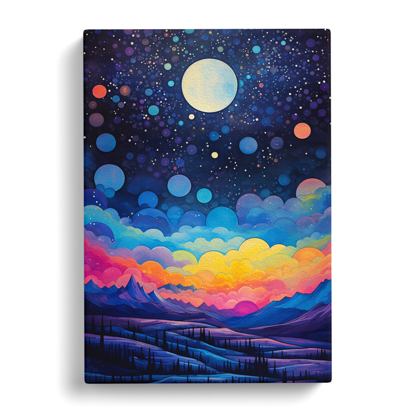 Moon Colour Field Art - No Frame Print, 50cm H x 35cm W x 3cm D