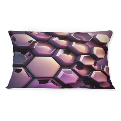 Abstract Geometric Purple II - Abstract Geometric Printed Throw Pillow