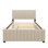 Lit plateforme double en velours avec lit gigogne