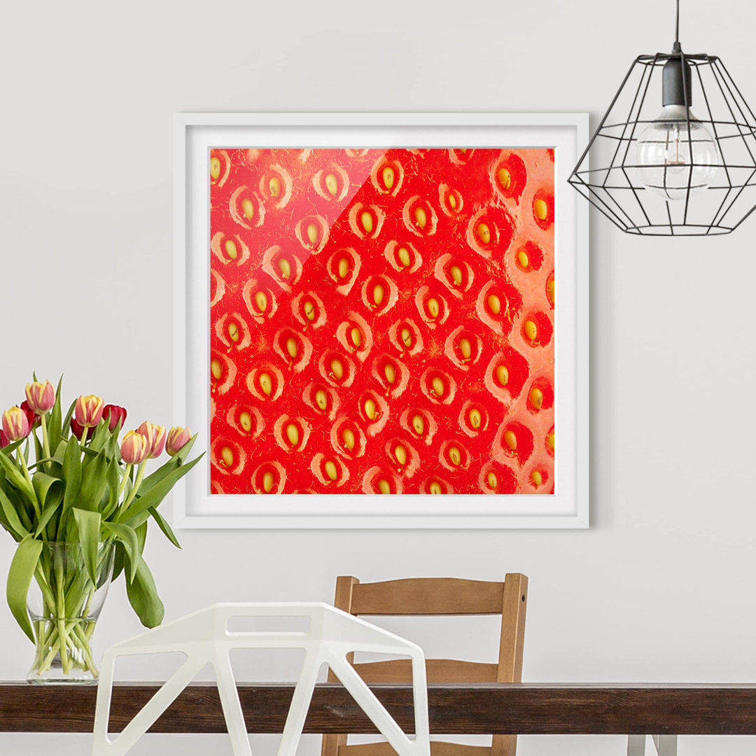 Gerahmtes Poster Strawberry Texture