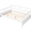 Lit de jour pleine grandeur avec pieds de soutien, blanc, robuste et durable, pour la chambre à coucher et le salon, option de rangement supplémentaire, cadre blanc robuste, idéal pour les lits supplémentaires