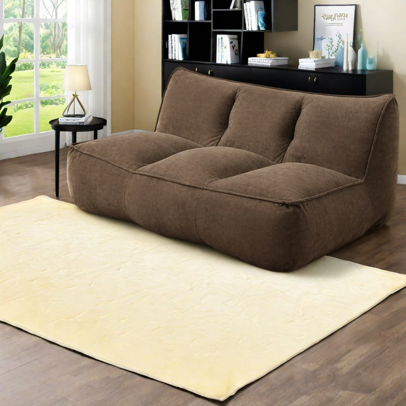 Canapés de compression, pouf en velours côtelé de 135 cm, style moderne et compact pour la maison, Brown