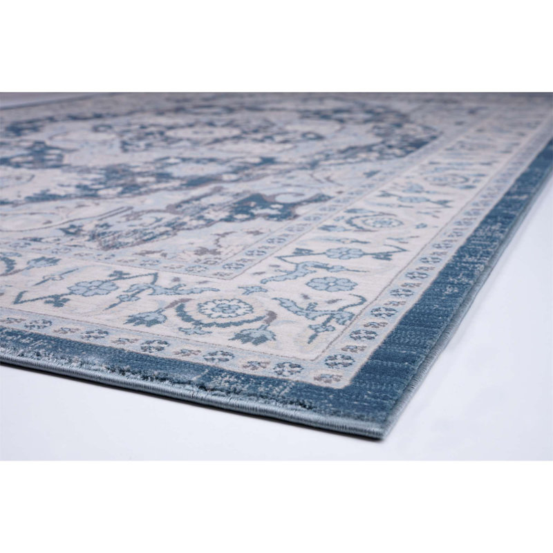 Tapis oriental bleu clair Staton, Rectangle 5 pi 3 po x 7 pi 7 po