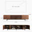 Ensemble de table basse Mid-Century en noyer avec poignées cachées, pieds en métal noir et rangement spacieux