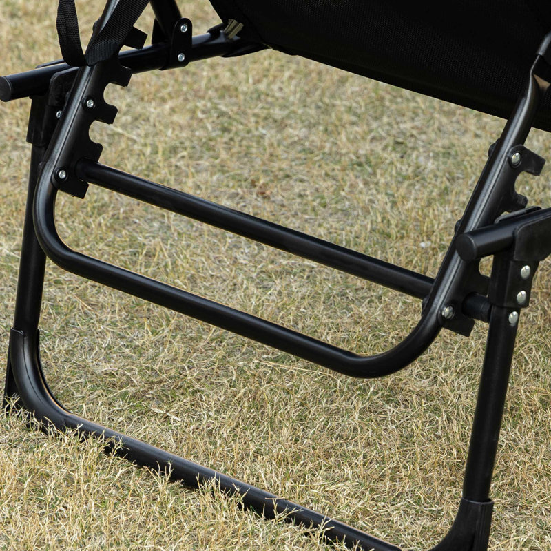 Chaise longue inclinable Outsunny, Black
