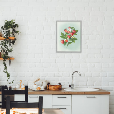Giclée encadrée, ensemble de fraises rétro, design par Diane Neukirch