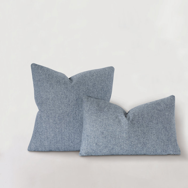 Housse et insert de coussin carré Alroy, Bleu denim
