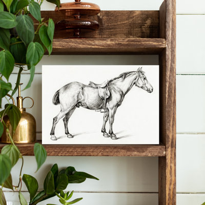Cheval debout par Jean Bernard, art rétro rétro classique