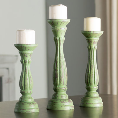 Ensemble de trois porte-bougies de table 15 po