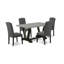 Ensemble de salle à manger 5 pièces - 4 chaises de cuisine gris foncé Gotham et une table de salle à manger en bois de ciment - Finition noire brossée-38387571-114791563