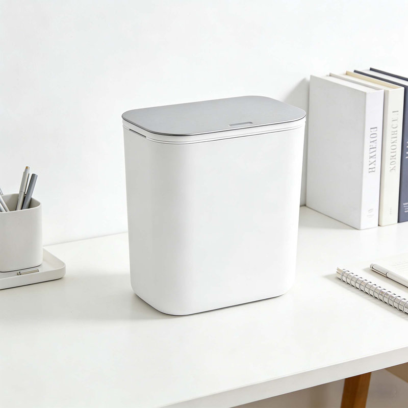 Petite poubelle suspendue avec couvercle en acier inoxydable, bac à compost sans odeur, poubelle peu encombrante pour armoire, sous évier, véhicule récréatif, salle de bain