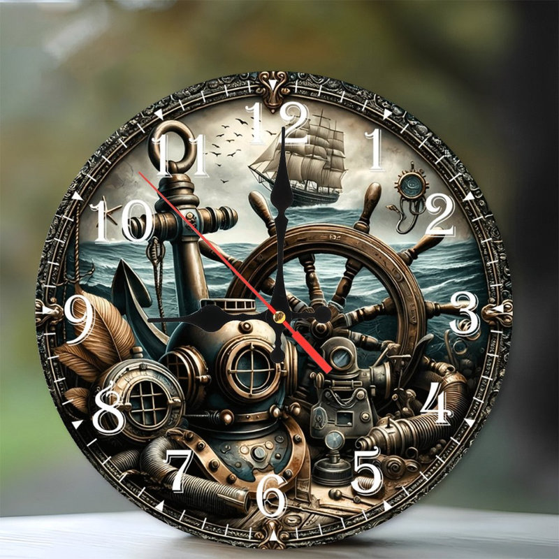 Horloge murale en bois 10 po, mouvement silencieux, à piles (piles AA non incluses), décor artistique, parfait pour les décorations