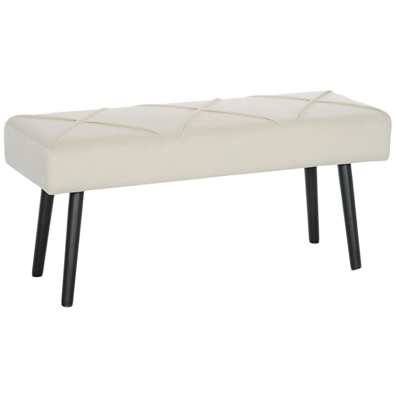 Banc de 39 po pour la fin du lit, banc d'entrée rembourré pour le salon, Blanc