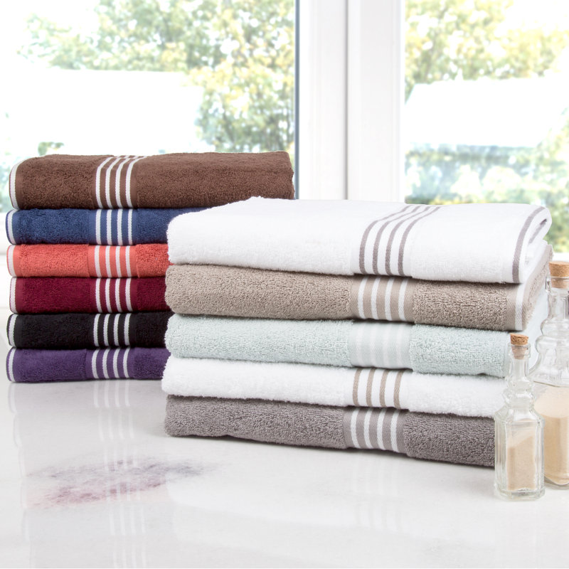 Bremen 8-Piece Towel Set - Cotton Bathroom Accessories with 2 Bath Towels, 2 Hand Towels, 2 Washcloths, and 2 Fingertip Towels