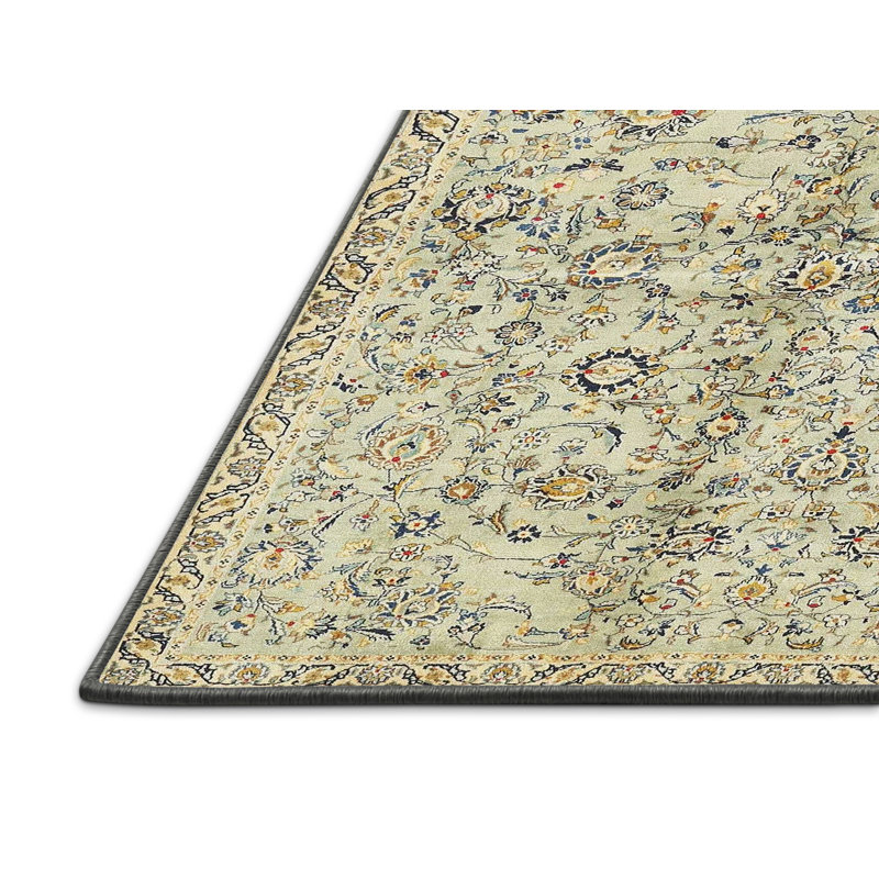 Tapis ivoire à motif floral, Rectangle 8 pi x 10 pi