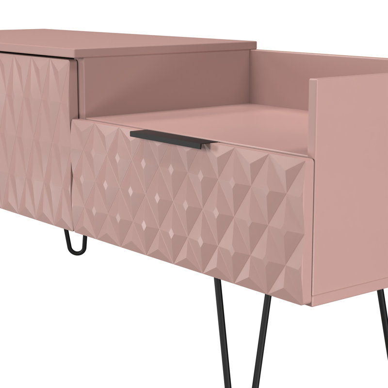 Bethanne 2 Drawer Coffee TV Unit, Pink