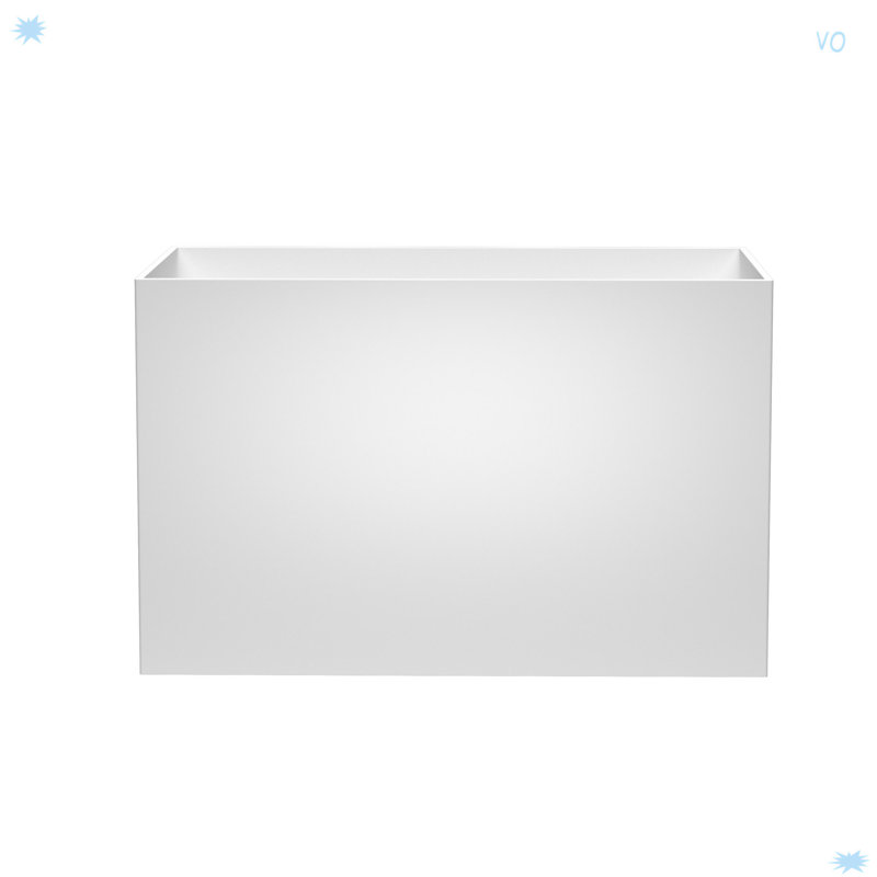 47 inch Freestanding Solid Surface Soaking Bathtub Matte White